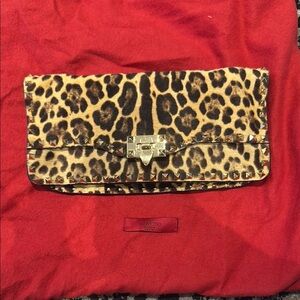 Valentino pony hair rock stud Leopard Clutch, back pack, cross body or messenger